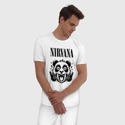 Пижама хлопковая мужская Nirvana - rock panda, цвет: белый — фото 2