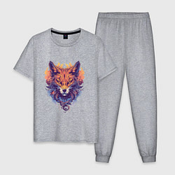 Пижама хлопковая мужская Foxs Fiery Head, цвет: меланж