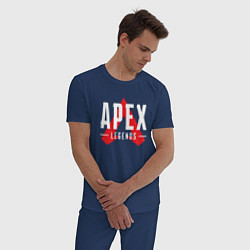 Пижама хлопковая мужская Лого апекс ледженс, цвет: тёмно-синий — фото 2