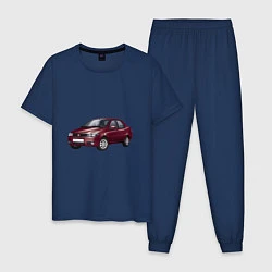 Пижама хлопковая мужская Fiat Albea, цвет: тёмно-синий