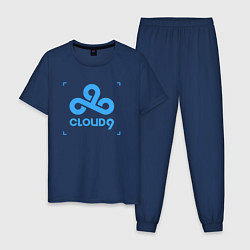 Пижама хлопковая мужская Cloud9 - tecnic blue, цвет: тёмно-синий