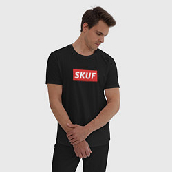 Пижама хлопковая мужская Skuf - trend, цвет: черный — фото 2
