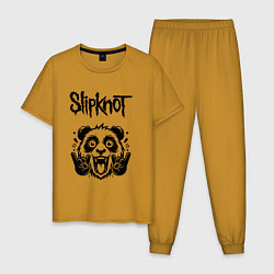 Пижама хлопковая мужская Slipknot - rock panda, цвет: горчичный