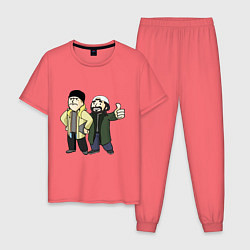 Пижама хлопковая мужская Vault Jay and silent Bob, цвет: коралловый