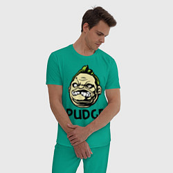 Пижама хлопковая мужская Pudge Face, цвет: зеленый — фото 2