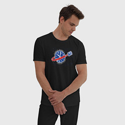 Пижама хлопковая мужская Тардис и космос, цвет: черный — фото 2