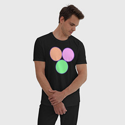 Пижама хлопковая мужская Три круга, цвет: черный — фото 2