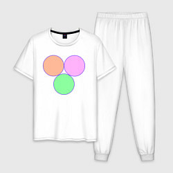 Пижама хлопковая мужская Три круга, цвет: белый