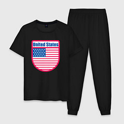 Пижама хлопковая мужская United States, цвет: черный