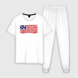 Пижама хлопковая мужская USA patriot, цвет: белый