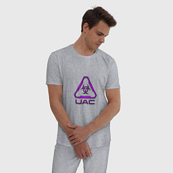 Пижама хлопковая мужская UAC фиолетовый, цвет: меланж — фото 2