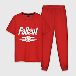 Пижама хлопковая мужская Fallout - vault 33, цвет: красный