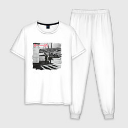 Пижама хлопковая мужская Depeche Mode - Vladivostok fan club, цвет: белый