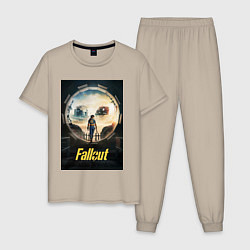 Пижама хлопковая мужская Fallout - Lucy MacLean, цвет: миндальный