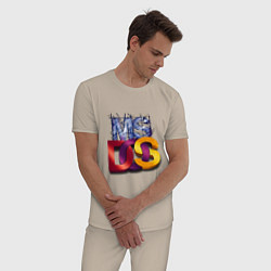 Пижама хлопковая мужская Ms DOS, цвет: миндальный — фото 2