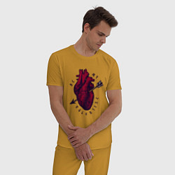 Пижама хлопковая мужская Be my valentine, цвет: горчичный — фото 2