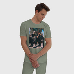 Пижама хлопковая мужская Магическая битва Сатору Годзё Маг особого ранга, цвет: авокадо — фото 2