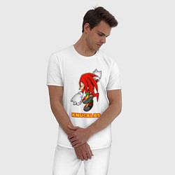 Пижама хлопковая мужская Knuckles ехидна из соника, цвет: белый — фото 2