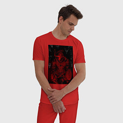 Пижама хлопковая мужская Убийца гоблинов мечник, цвет: красный — фото 2