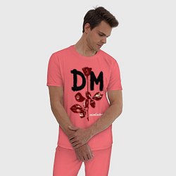 Пижама хлопковая мужская Depeche mode - violator, цвет: коралловый — фото 2