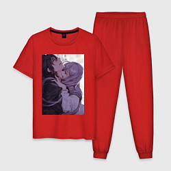 Пижама хлопковая мужская Последний Серафим Шиноа Хираги вампир, цвет: красный