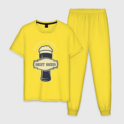 Пижама хлопковая мужская Best beer, цвет: желтый