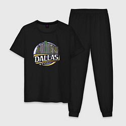 Пижама хлопковая мужская Dallas USA, цвет: черный