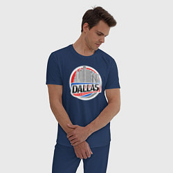 Пижама хлопковая мужская Dallas - USA, цвет: тёмно-синий — фото 2