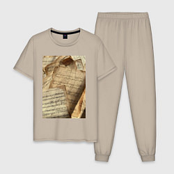 Мужская пижама Листы с нотами