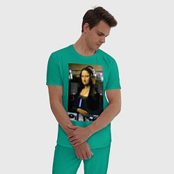 Пижама хлопковая мужская Мона Лиза диджей, цвет: зеленый — фото 2