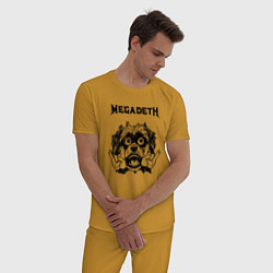 Пижама хлопковая мужская Megadeth - rock dog, цвет: горчичный — фото 2