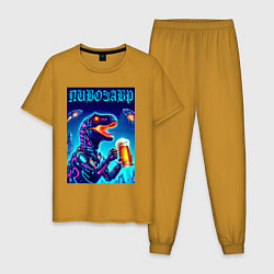 Мужская пижама Пивозавр из будущего - киберпанк