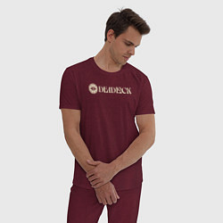 Пижама хлопковая мужская Deadlock original logo, цвет: меланж-бордовый — фото 2