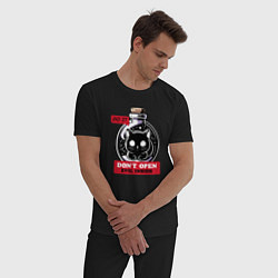 Пижама хлопковая мужская Dont open evil inside, цвет: черный — фото 2