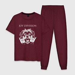 Пижама хлопковая мужская Joy Division rock dog, цвет: меланж-бордовый