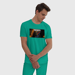 Пижама хлопковая мужская Deadlock Infernus, цвет: зеленый — фото 2