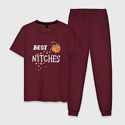 Пижама хлопковая мужская Best nitches, цвет: меланж-бордовый