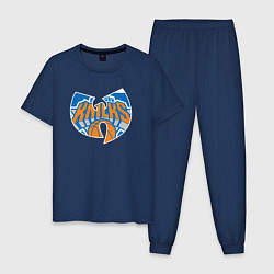 Пижама хлопковая мужская Wu-tang knicks, цвет: тёмно-синий