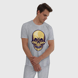 Пижама хлопковая мужская Skeletor, цвет: меланж — фото 2