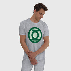 Пижама хлопковая мужская Green lantern logo, цвет: меланж — фото 2