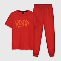 Пижама хлопковая мужская King, цвет: красный