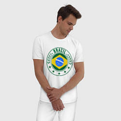 Пижама хлопковая мужская Brazil 2014, цвет: белый — фото 2