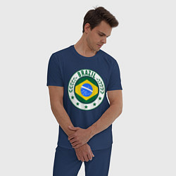 Пижама хлопковая мужская Brazil 2014, цвет: тёмно-синий — фото 2