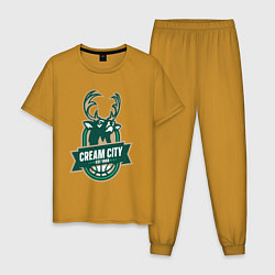 Мужская пижама Milwaukee Bucks cream city