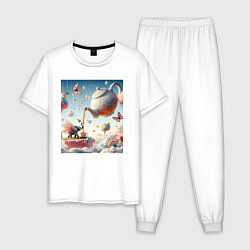 Мужская пижама Чаепитие крылатого слона - психоделика