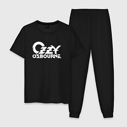 Пижама хлопковая мужская Ozzy Osbourne - logo, цвет: черный