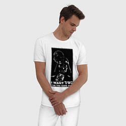 Пижама хлопковая мужская Звёздные войны Дарт вейдер, цвет: белый — фото 2
