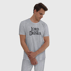 Пижама хлопковая мужская Lord of the drinks logo, цвет: меланж — фото 2