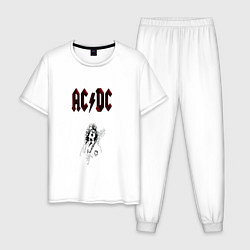 Пижама хлопковая мужская AcDc - roook, цвет: белый