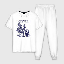 Мужская пижама Мопс Валентин и рыцарь